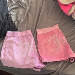 Juicy Couture Pink Velour Shorts Set